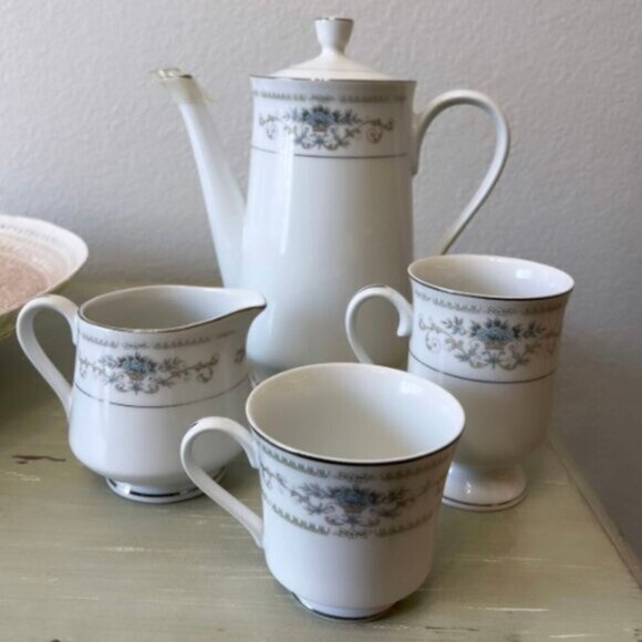 Diane by Fine China of Japan Blue Flower Scrolls - Coffee Pot - Picture 11 of 11